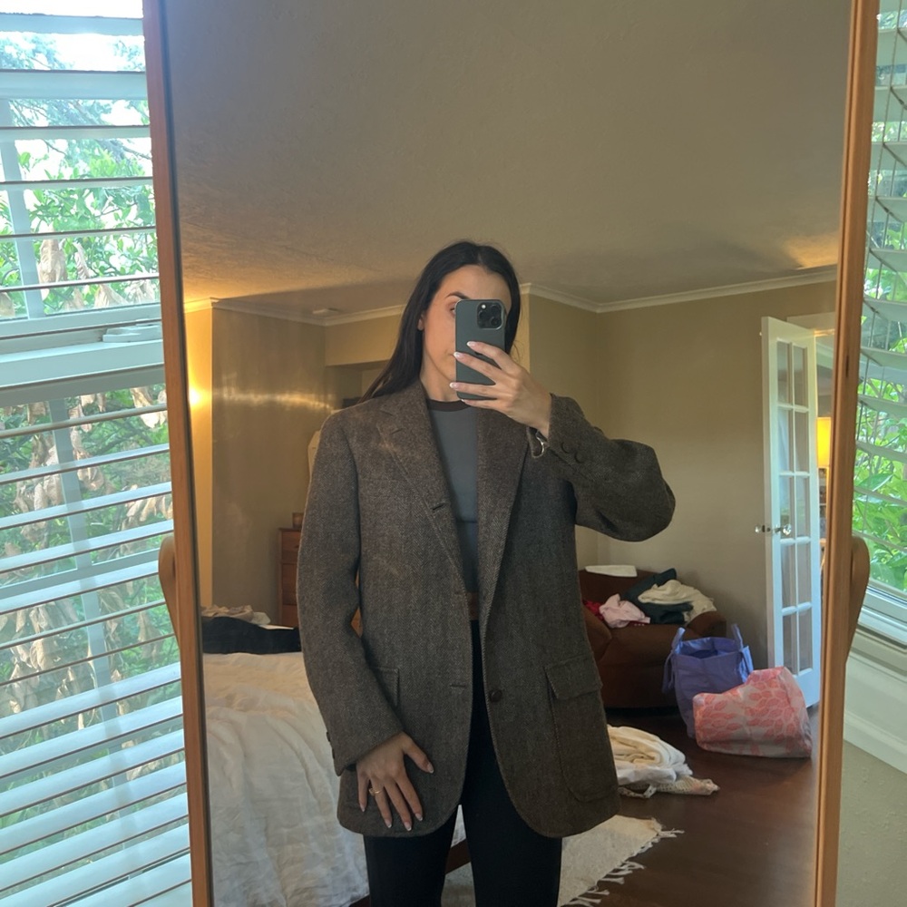Brooks Brothers brown oversized blazer